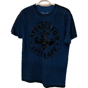 Affliction Blue Live Fast Graphic Tee Size Large